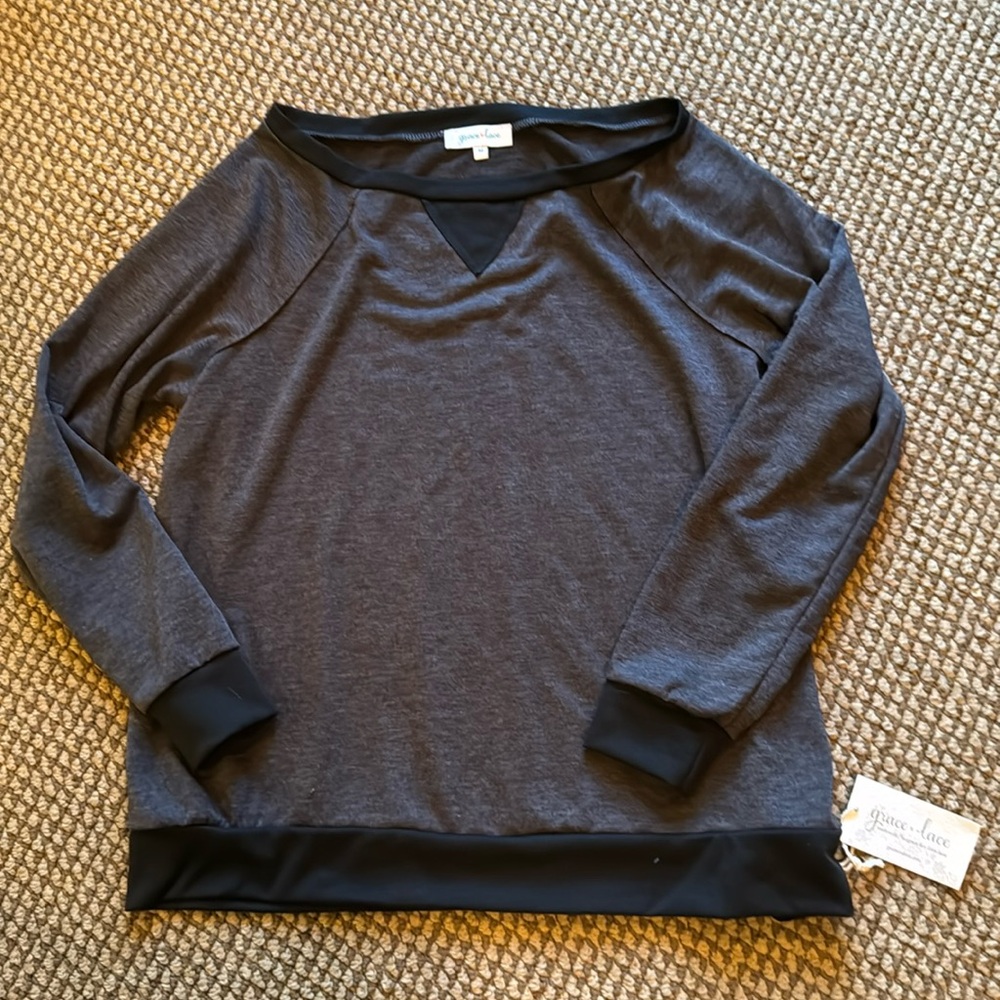 Grace and lace black sweatshirt